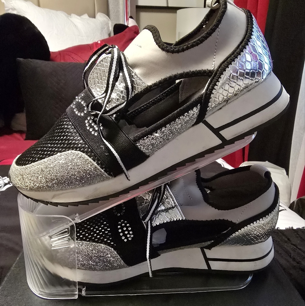 bebe Black and Silver Women's Sneakers
